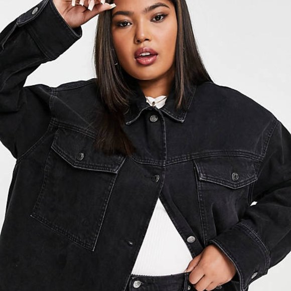 COPY - ASOS CURVE PLUS SIZE DENIM SHERPA LINED SHACKET NEW TAGS - Picture 4 of 4